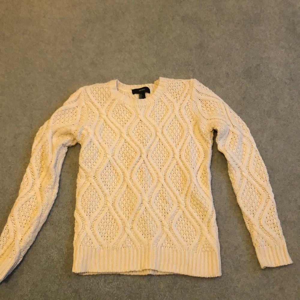 Forever 21 cream cable knit sweater